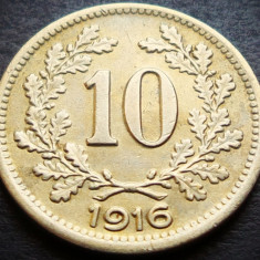 Moneda istorica 10 HELLER- AUSTRIA/ AUSTRO-UNGARIA, anul 1916 * cod 3458 B