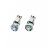 Set becuri auto cu LED CANBUS compatibil T10e W5W 3 SMD ALU Alb 12V/24V,