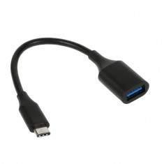 Cablu OTG USB 3.1 USB Type-C to USB A 18 cm Flippy, Negru