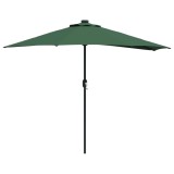 vidaXL Parasol de Grădină Verde 294 x 150 x 224 cm Poliester și oțel 42003268