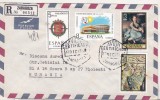 bnk fil Plic circulat Spania - Romania 1975 - francatura multipla