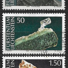 B1067 - Lichtenstein 1989 - Minerale 3v. stampilat,serie completa