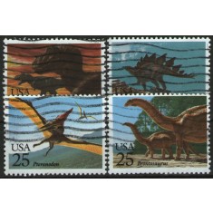 Statele Unite 1989 - animale preistorice, serie stampilata
