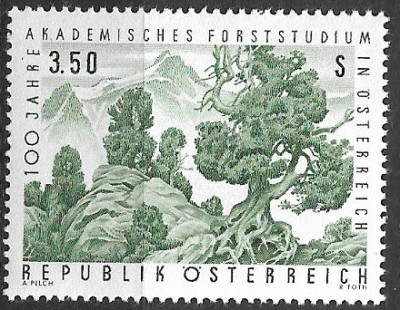 B1950 - Austria 1967 - Padurea neuzat,perfecta stare foto