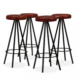Cumpara ieftin Scaune de bar, 4 buc., piele naturală