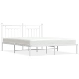 Cumpara ieftin Cadru de pat metalic cu tablie, alb, 180x200 cm
