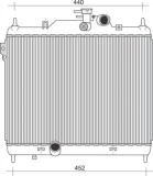 Radiator racire Hyundai Getz, 02.2003-10.2006, motor 1.5 CRDI, 60 kw, diesel, cutie manuala, cu/fara AC, 488x372x22 mm, aluminiu brazat/plastic,