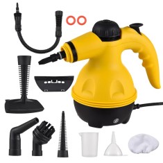 Aparat multifunctional de curatat cu aburi, 6 in 1, temperatura ridicata, sterilizare, indepartare a petelor, 1050W, galben