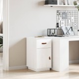 vidaXL Dulap de birou, alb, 40x50x75 cm, lemn masiv de pin