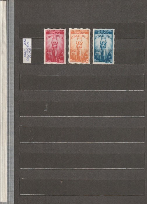 ROMANIA 1948 LP 232 CONSTITUTIA R.P.R. SERIE MNH NESTAMPILATA