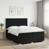 Cumpara ieftin Pat boxspring cu saltea Negru 200 x 200 cm Tesatura