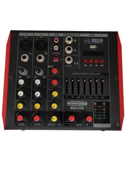 Mixer audio cu 4 canale activ MX-4CH-BT