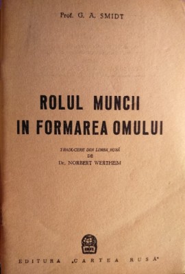 Rolul muncii &amp;icirc;n formarea omului foto