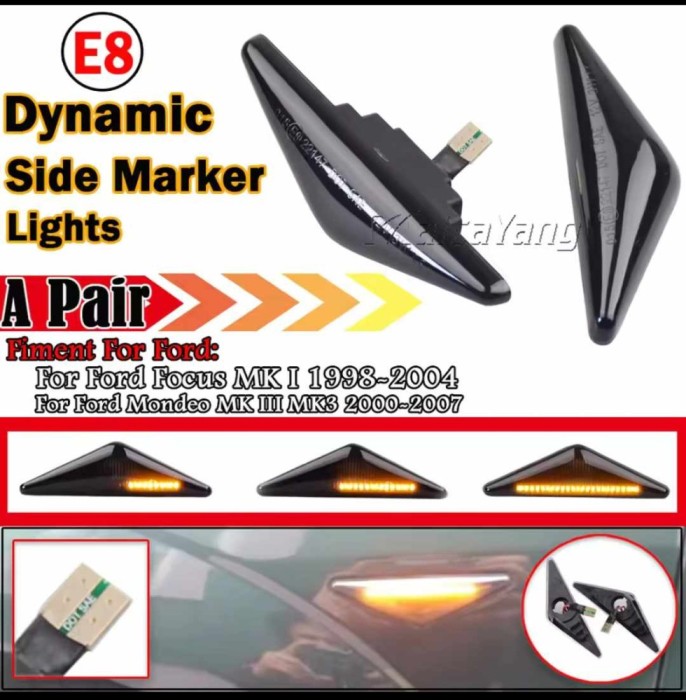 Set 2 bucati lampi aripa cu semnalizare dinamica FORD Mondeo MK3, Focus MK1