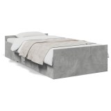 Cumpara ieftin Cadru de pat cu sertare, gri beton, 75x190 cm, lemn prelucrat