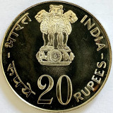 INDIA 20 RUPEES 1973,,PROOFLIKE,,AG.500,,FAO,,30 GRAME,,KM#240, Asia, Argint