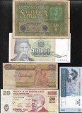 Set 5 bancnote de prin lume adunate (cele din imagini) #446, Europa