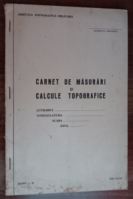 myh 33s - Carnet de masuratori si calcule topografice - piesa de colectie foto
