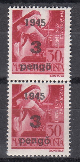 1945 ORADEA EMISIUNEA I 3P/30F TIP I+III POINCON EXPERT FRANCISC MEGYERI MNH