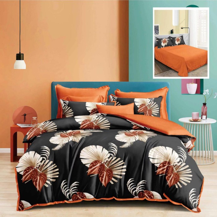 Lenjerie pat dublu,bumbac finet,6 piese,cearceaf normal 220x240cm, cearceaf pilota 200x220cm, 2 fete de perna 50x70, 2 fete de perna 70x70-M254