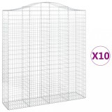 Cumpara ieftin Cosuri gabion arcuite, 10 buc 200x50x220/240cm, fier galvanizat