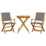 Cumpara ieftin Set mobilier bistro, 3 piese, textil antracit/lemn masiv