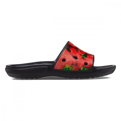 Papuci Crocs Classic Hyper Real Slide Roșu - Red/Black foto