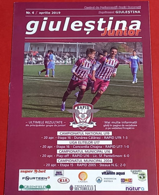 Program fotbal &amp;quot;GIULESTINA&amp;quot; Junior - RAPID BUCURESTI (aprilie 2019) foto