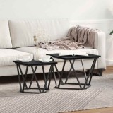 VidaXL Set măsuțe laterale 2 pcs Stejar negru 50 x 50 x 40 cm