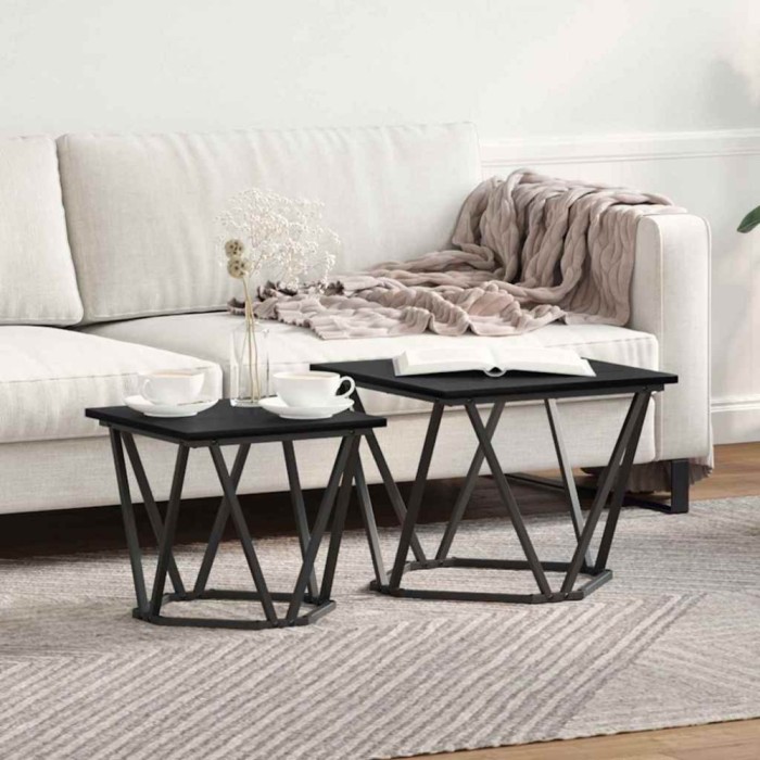 vidaXL Set măsuțe laterale 2 pcs Stejar negru 50 x 50 x 40 cm 868267