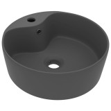 Cumpara ieftin Chiuveta de lux cu preaplin, gri inchis mat, 36x13 cm, ceramica