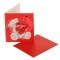Felicitare 3D, Teddy Bear, Inimi, Plic Inclus, Roșu, 7.5x8.5cm