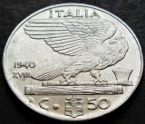 Moneda istorica 50 CENTESIMI - ITALIA FASCISTA, anul 1940 *cod 2332 = excelenta, Europa