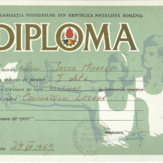 AMS# - DIPLOMA PIONIER DIN CADRUL CONCURSULUI LITERAR din tabara Navodari, 1969