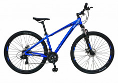 Bicicleta MTB HT FIVE Typhoon 29 cadru aluminiu culoare albastru alb foto