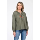 Bluza Dama, Eranthe, Boho, stil IE cu Pictura Realizata Manual V357A - XL