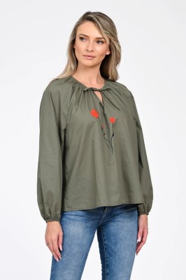 Bluza Dama, Eranthe, Boho, stil IE cu Pictura Realizata Manual V357A - L foto