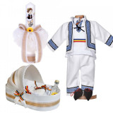Set botez national baietel, trusou botez landou, lumanare si costum popular,
