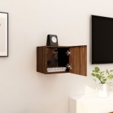 Gossi dulap tv montaj pe perete, stejar maro, 30,5x30x30 cm
