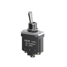 Intrerupator basculant cu mentinere, 3 pozitii, 3 pini, ON-OFF-ON, 16A 250VAC, 20A 24VDC, fara iluminare, SPDT, FLKN2-13X-L