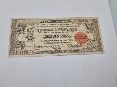 bancnota 5 p 1942 negros foto