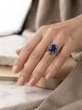 Cumpara ieftin Inel Reglabil din Argint 925 Antique Blue cu Lapis Lazuli, Stil Vintage