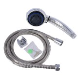 Set Duș &ndash; Pară 8 Funcții + Furtun Flexibil Oțel Inox 150Cm + Suport &ndash; Crom