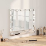 vidaXL Oglindă LED pentru Vanity Alb 50 x 10 x 44 cm Sticlă și Oțel 42020526