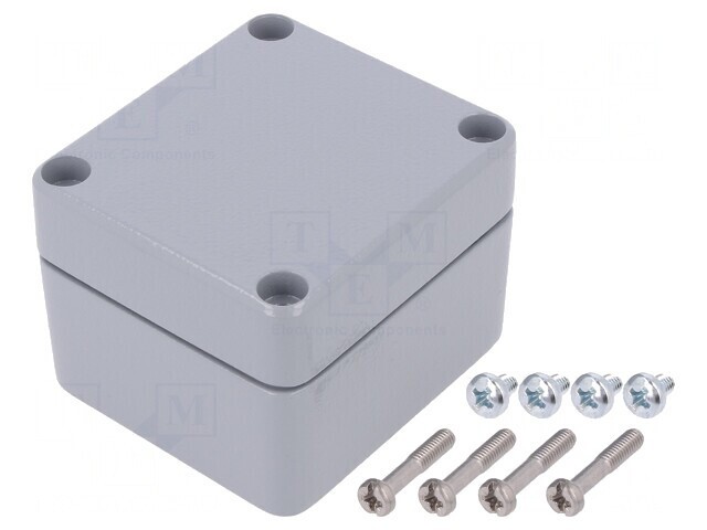 Carcasă universală aluminiu gri 60x66x46 mm