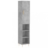 Cumpara ieftin Dulap inalt, gri beton, 34,5x34x180 cm, lemn prelucrat