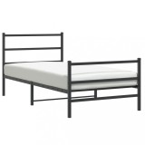 Cumpara ieftin Cadru pat metalic cu tablii de cap/picioare negru, 100x200 cm
