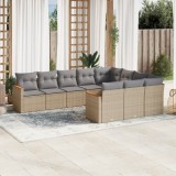 vidaXL Set canapele de grădină cu perne, 10 piese, bej, poliratan 3258741