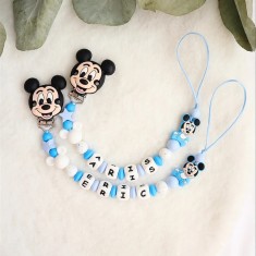 Lănțișor pentru suzetă personalizat Mickey mouse cadouri bebeluși Mickey foto
