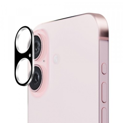 Folie de protectie Camera Spate Techsuit pentru Apple iPhone 16 Plus / 16, Sticla Securizata, Neagra foto
